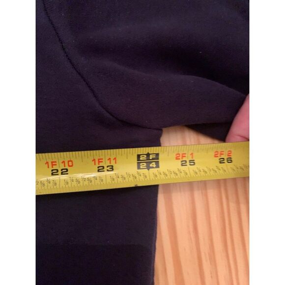 Boden Oversized Hoodie Sweatshirt 8 Navy Blue Rainbow Foil Cuff - Picture 4 of 4